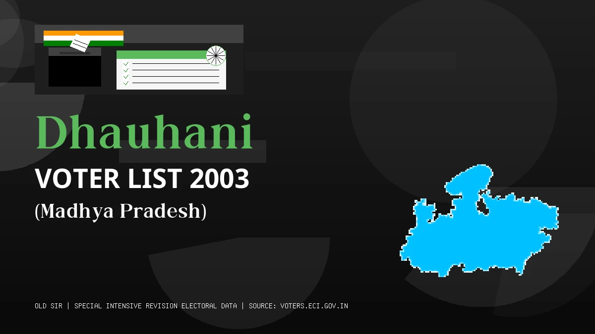 Dhauhani Voter List 2003 PDF Download Madhya Pradesh
