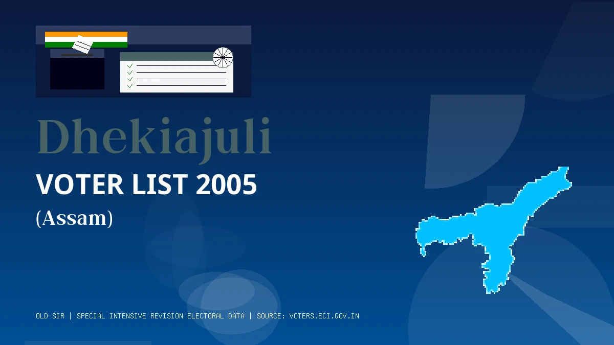 Dhekiajuli Voter List 2005 PDF Download Assam