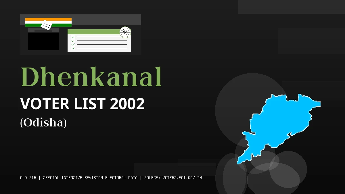 Dhenkanal Voter List 2002 PDF Download Odisha