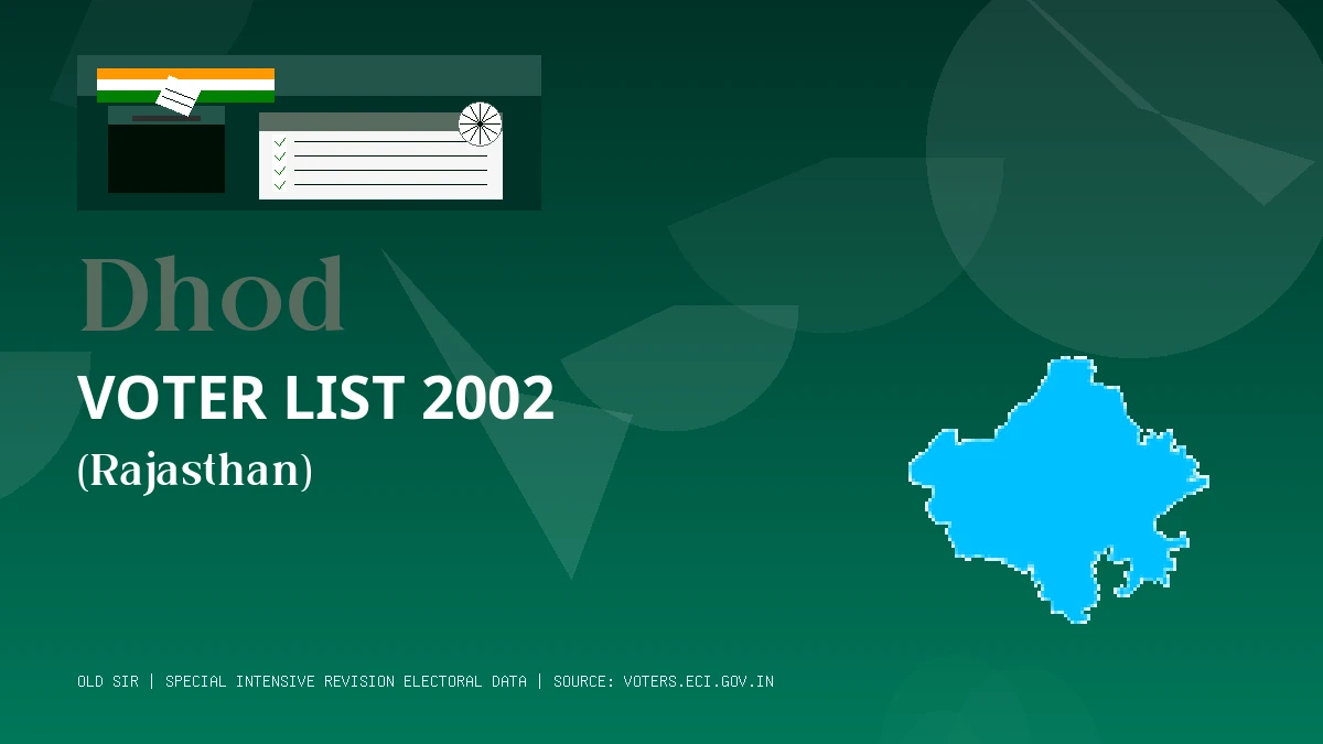 Dhod Voter List 2002 PDF Download Rajasthan