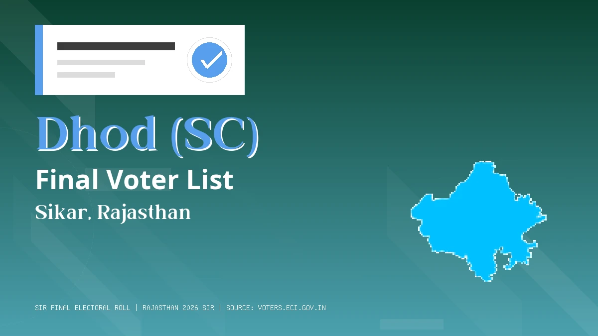 Dhod (SC) Final Voter List Rajasthan