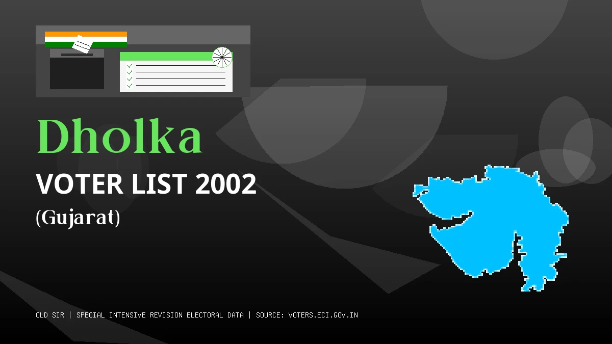 Dholka Voter List 2002 PDF Download Gujarat