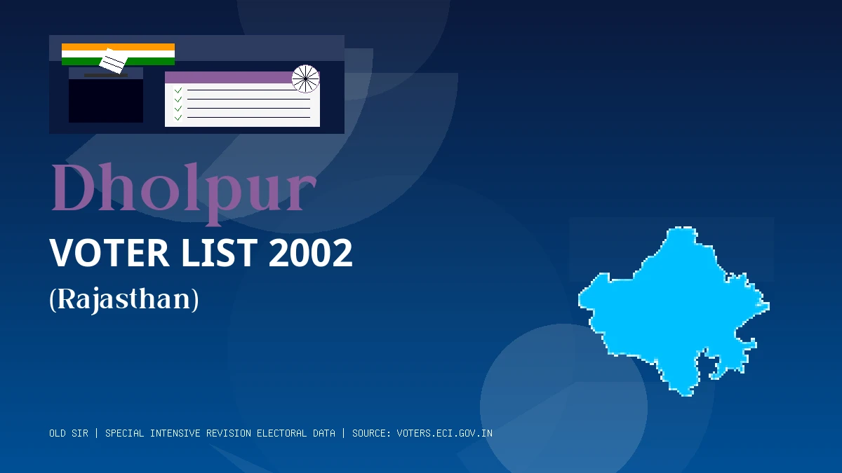 Dholpur Voter List 2002 PDF Download Rajasthan