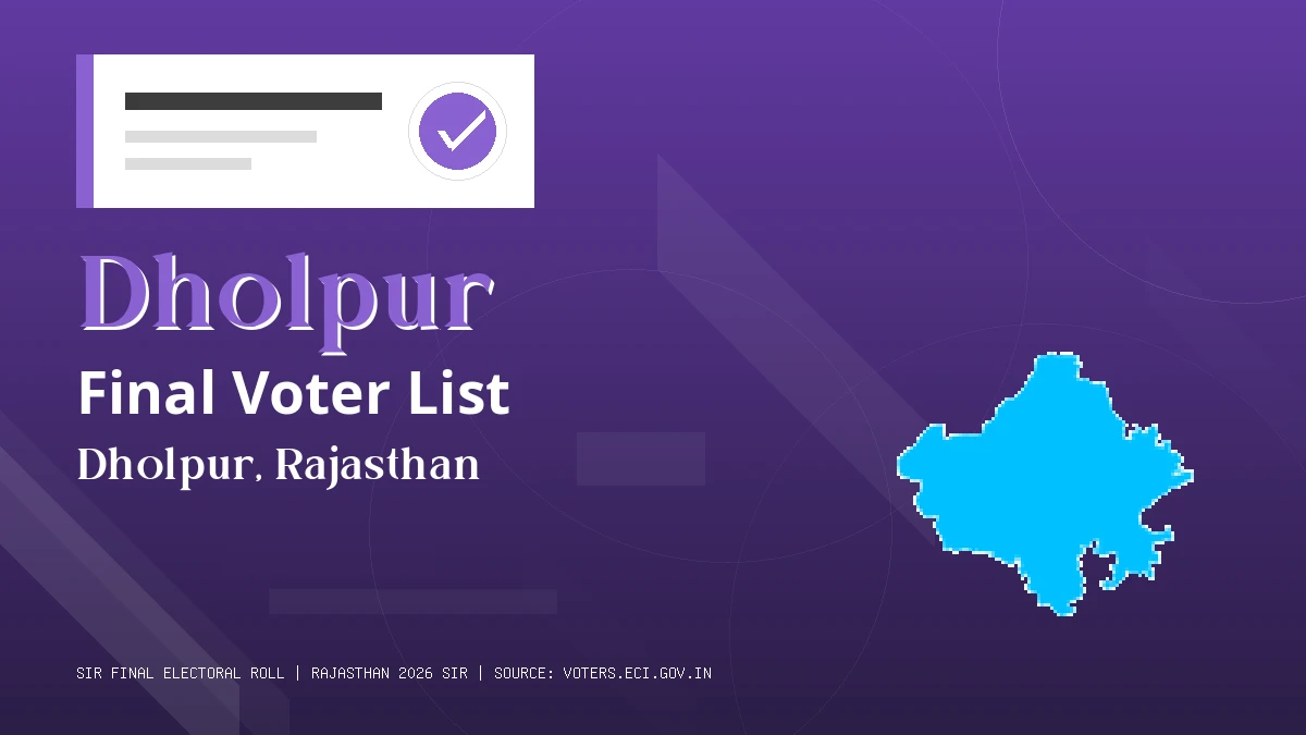 Dholpur Final Voter List Rajasthan
