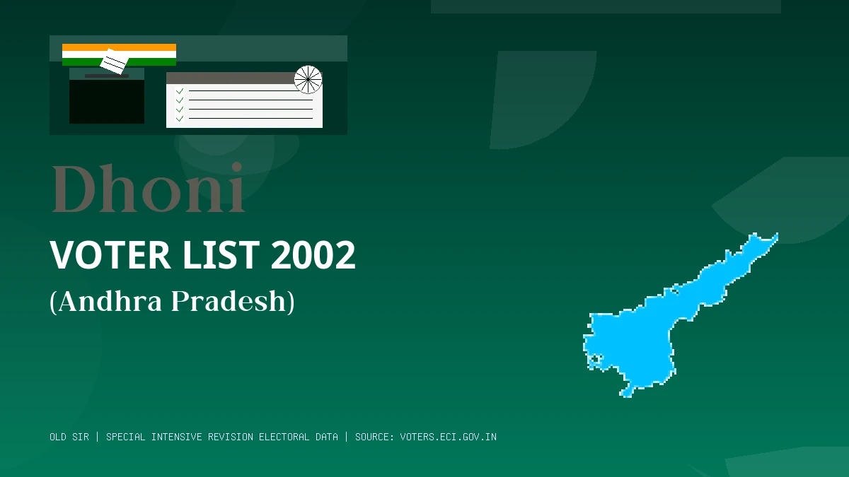 Dhoni Voter List 2002 PDF Download Andhra Pradesh