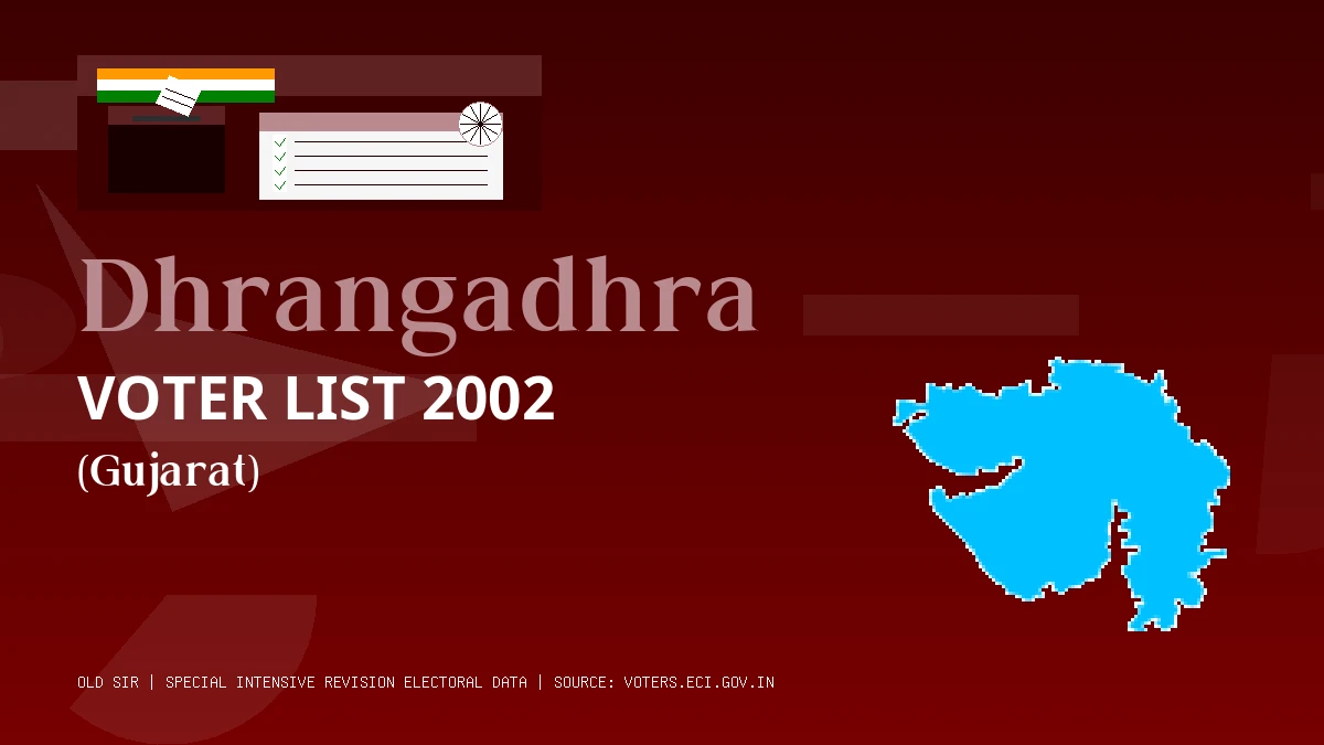 Dhrangadhra Voter List 2002 PDF Download Gujarat