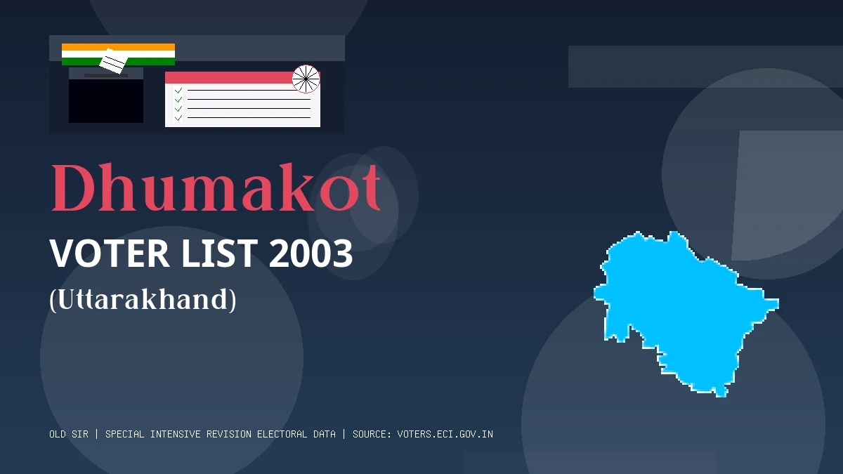 Dhumakot Voter List 2003 PDF Download Uttarakhand