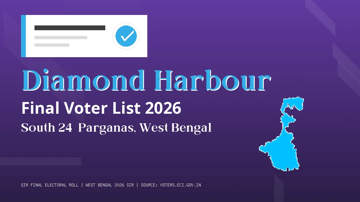 Diamond Harbour Final Voter List 2026 West Bengal