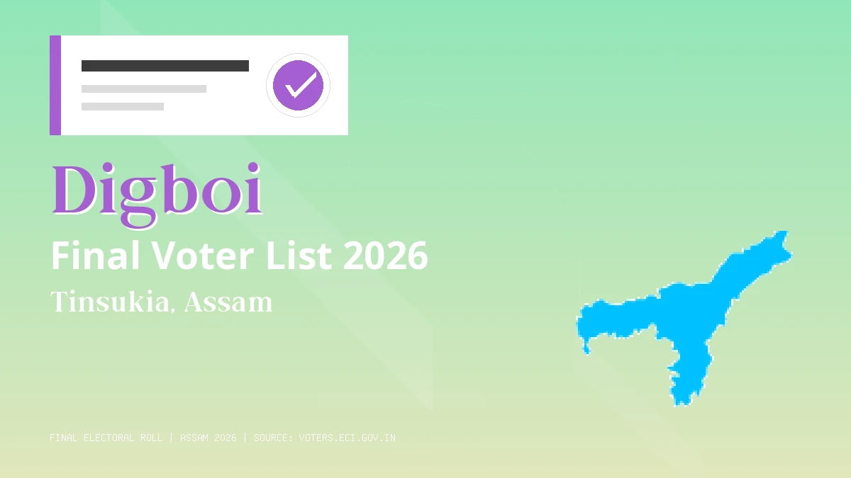 Digboi Final Voter List 2026 Assam