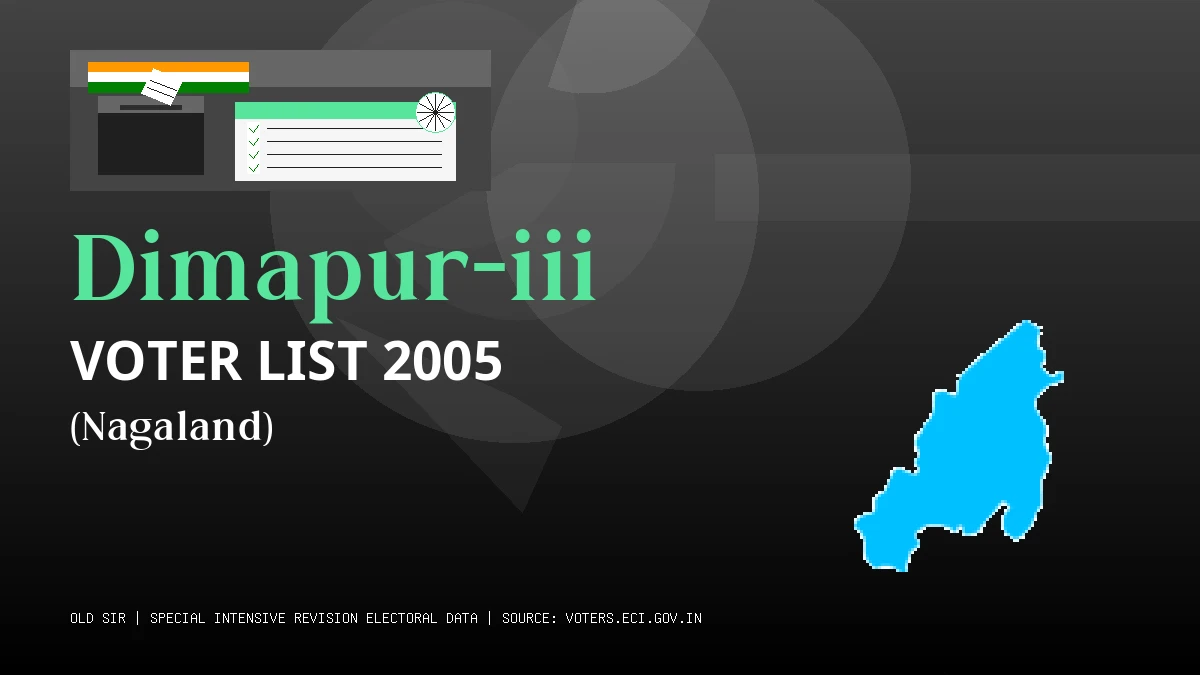 Dimapur-iii Voter List 2005 PDF Download Nagaland