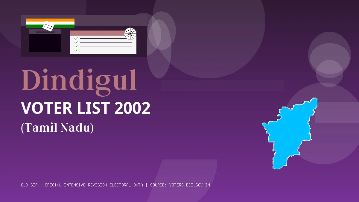 Dindigul Voter List 2002 PDF Download Tamil Nadu