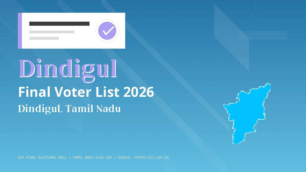Dindigul Final Voter List 2026 Tamil Nadu
