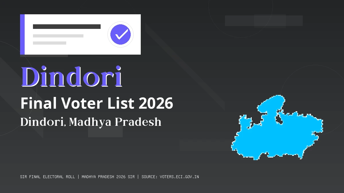 Dindori Final Voter List 2026 Madhya Pradesh