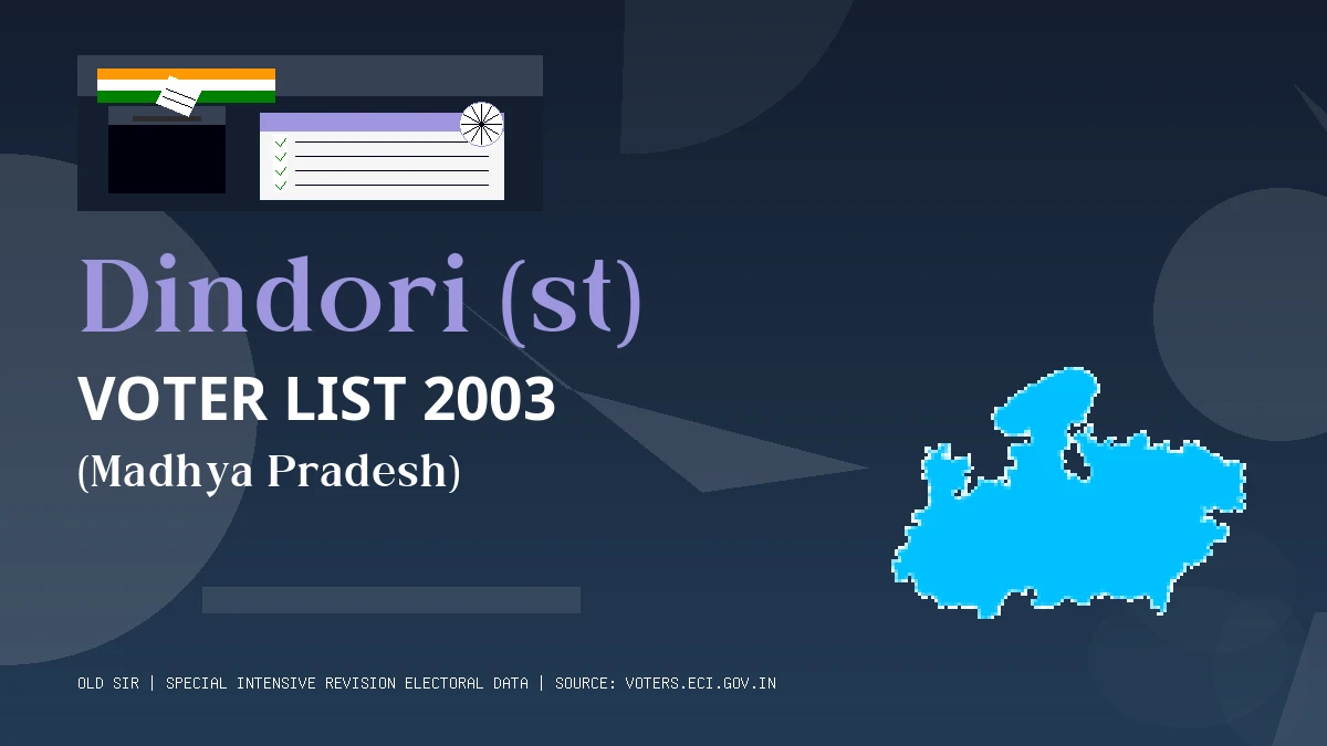 Dindori (st) Voter List 2003 PDF Download Madhya Pradesh