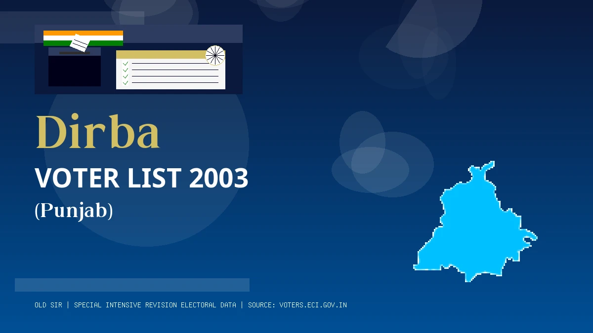 Dirba Voter List 2003 PDF Download Punjab