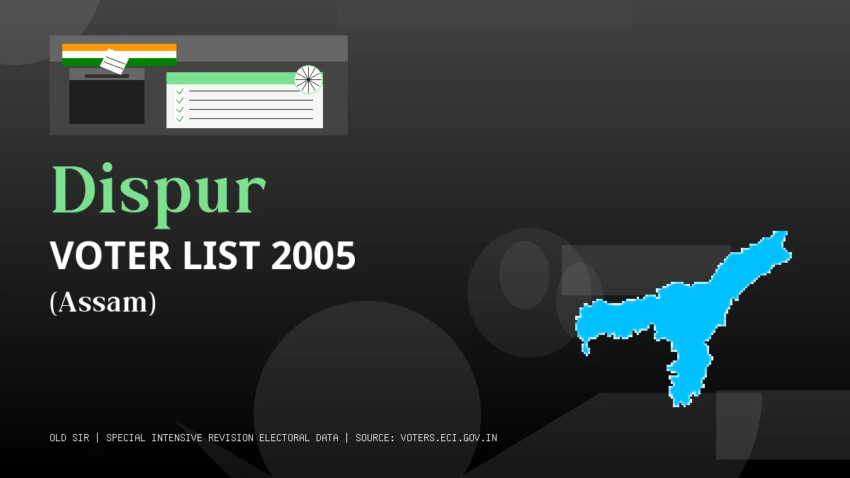 Dispur Voter List 2005 PDF Download Assam