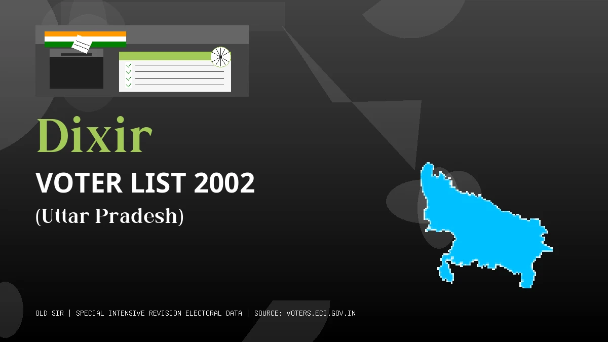 Dixir Voter List 2002 PDF Download Uttar Pradesh