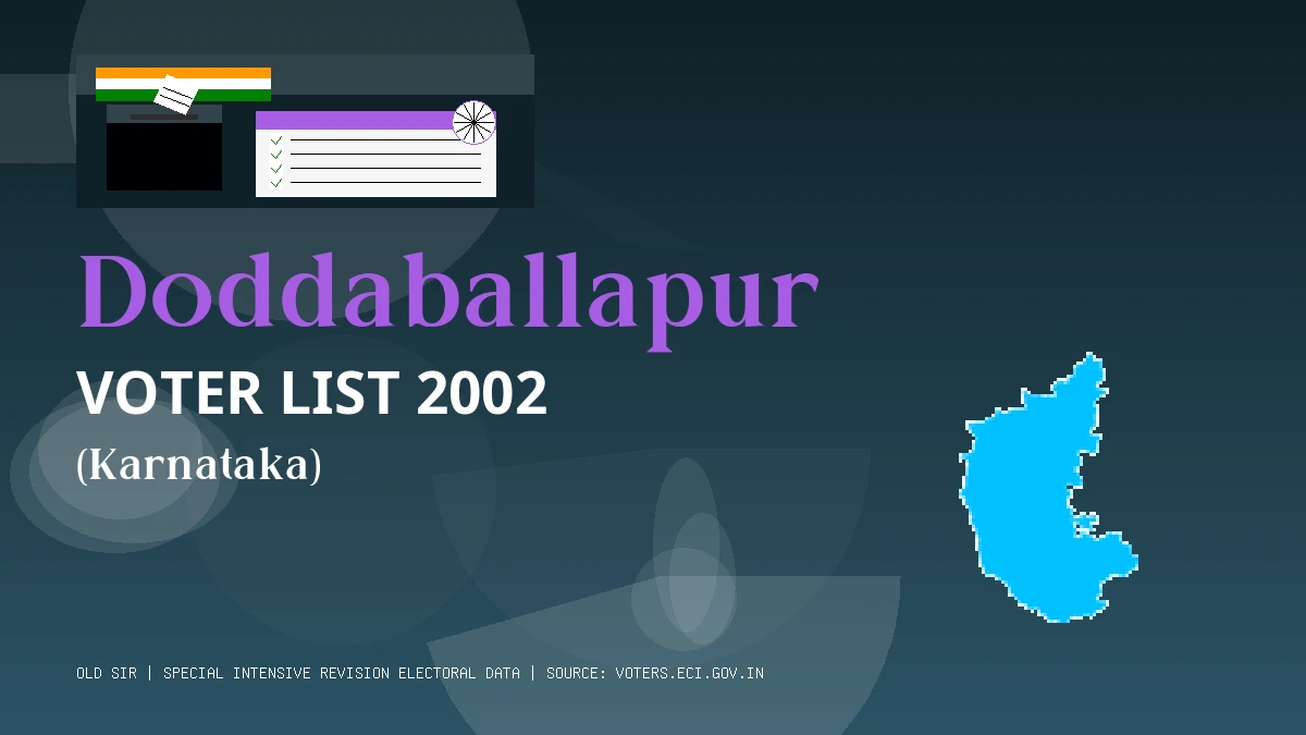 Doddaballapur Voter List 2002 PDF Download Karnataka