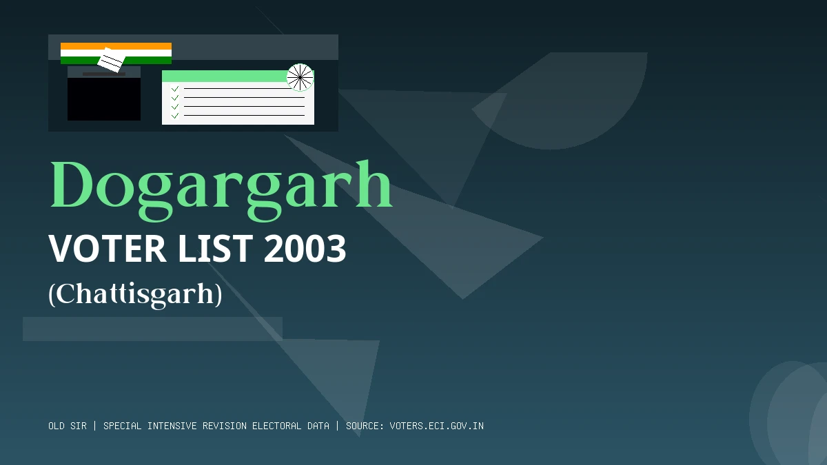 Dogargarh Voter List 2003 PDF Download Chattisgarh