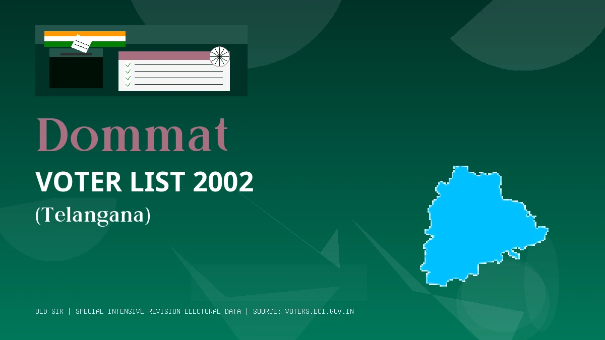 Dommat Voter List 2002 PDF Download Telangana
