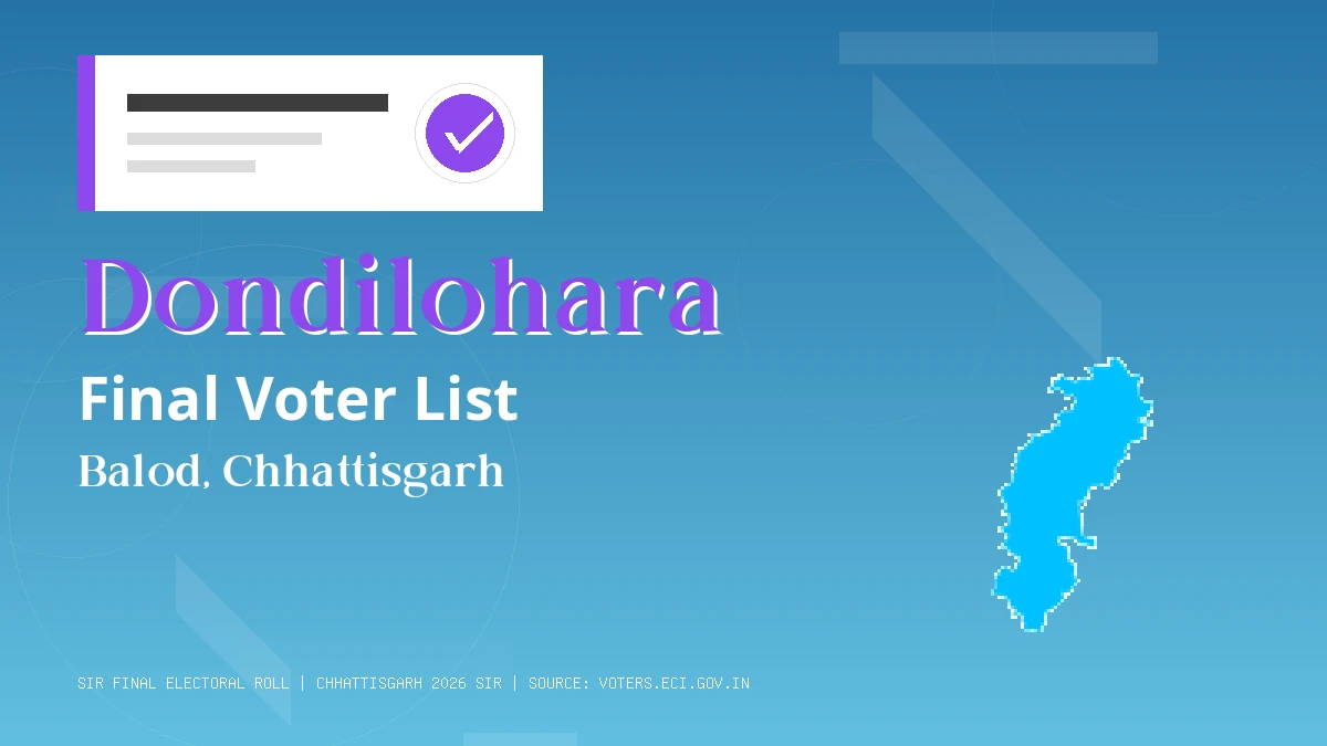 Dondilohara Final Voter List Chhattisgarh