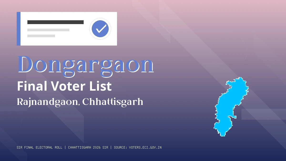 Dongargaon Final Voter List Chhattisgarh
