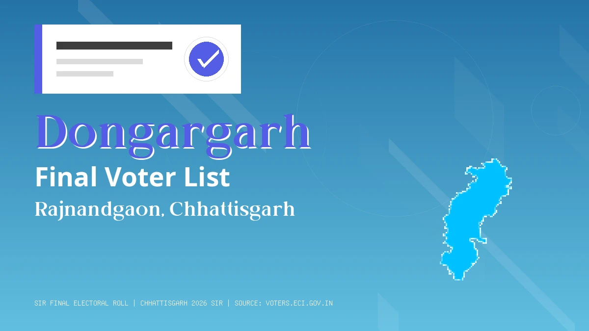 Dongargarh Final Voter List Chhattisgarh