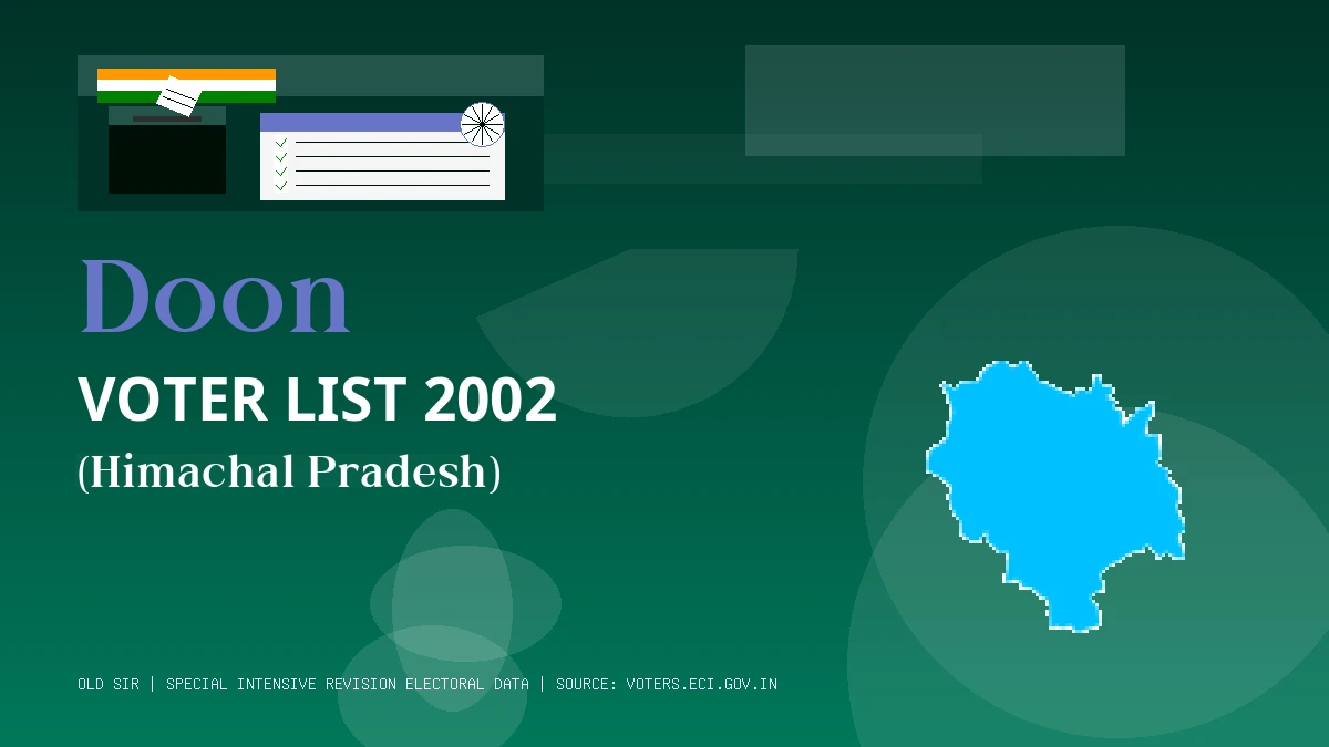 Doon Voter List 2002 PDF Download Himachal Pradesh