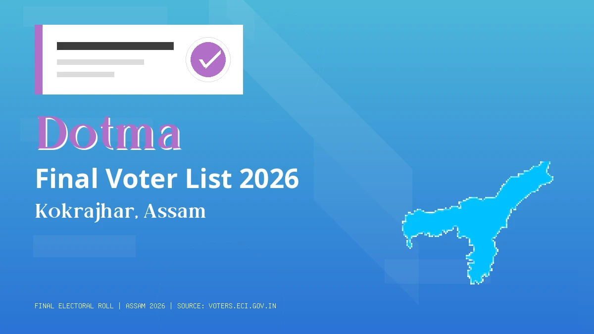 Dotma Final Voter List 2026 Assam