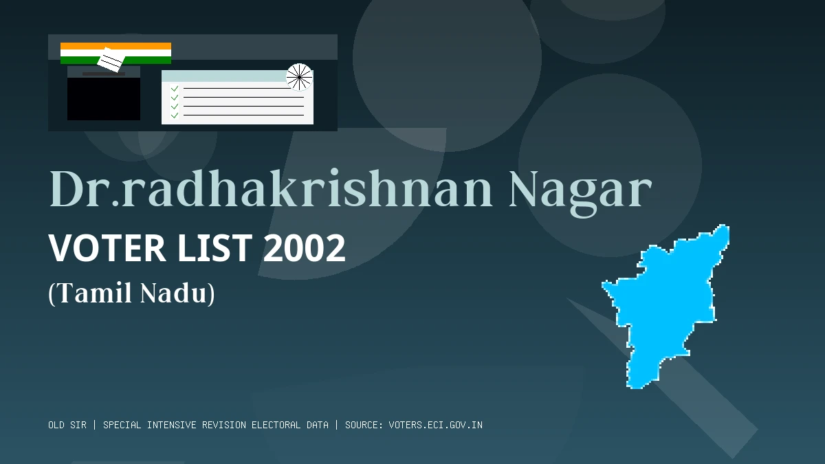 Dr.radhakrishnan Nagar Voter List 2002 PDF Download Tamil Nadu