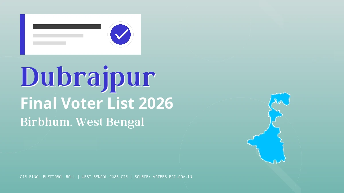 Dubrajpur Final Voter List 2026 West Bengal