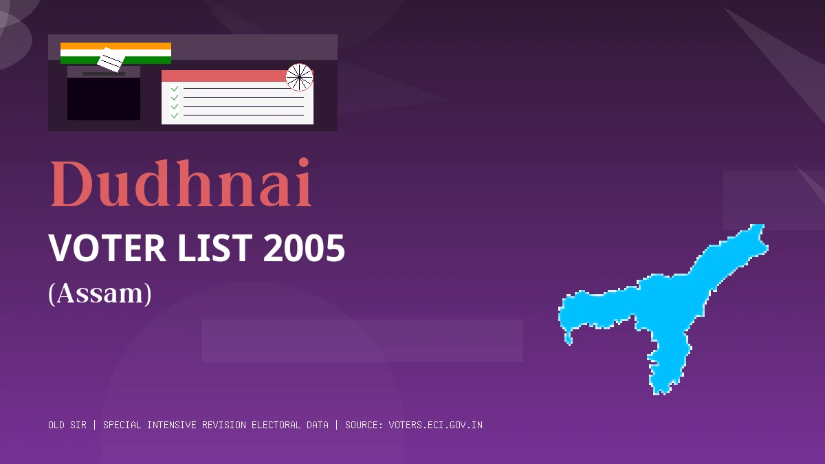 Dudhnai Voter List 2005 PDF Download Assam