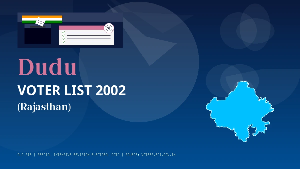 Dudu Voter List 2002 PDF Download Rajasthan