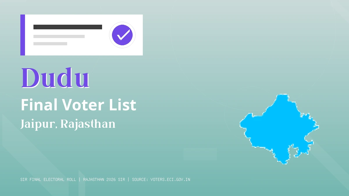 Dudu Final Voter List Rajasthan