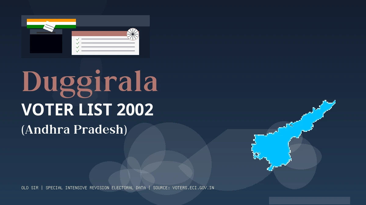 Duggirala Voter List 2002 PDF Download Andhra Pradesh