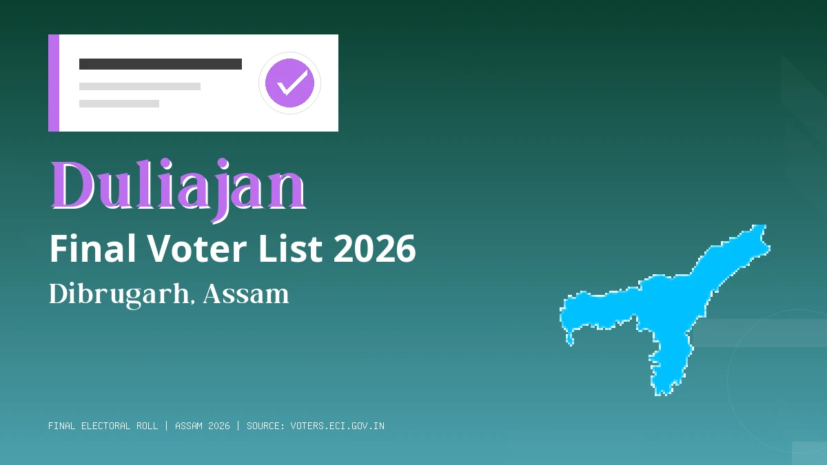 Duliajan Final Voter List 2026 Assam