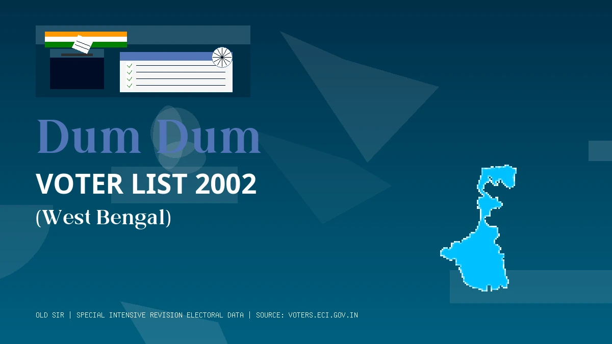 Dum Dum Voter List 2002 PDF Download West Bengal
