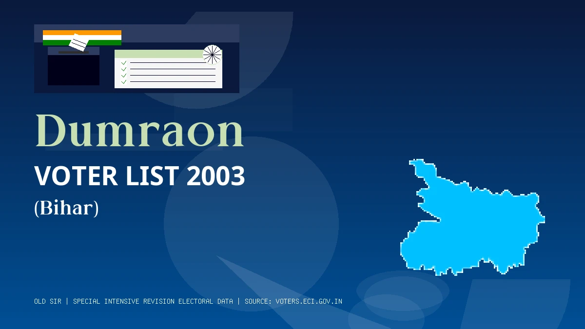 Dumraon Voter List 2003 PDF Download Bihar