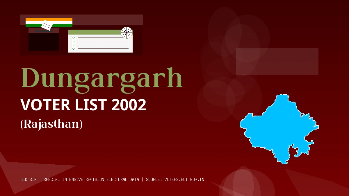 Dungargarh Voter List 2002 PDF Download Rajasthan