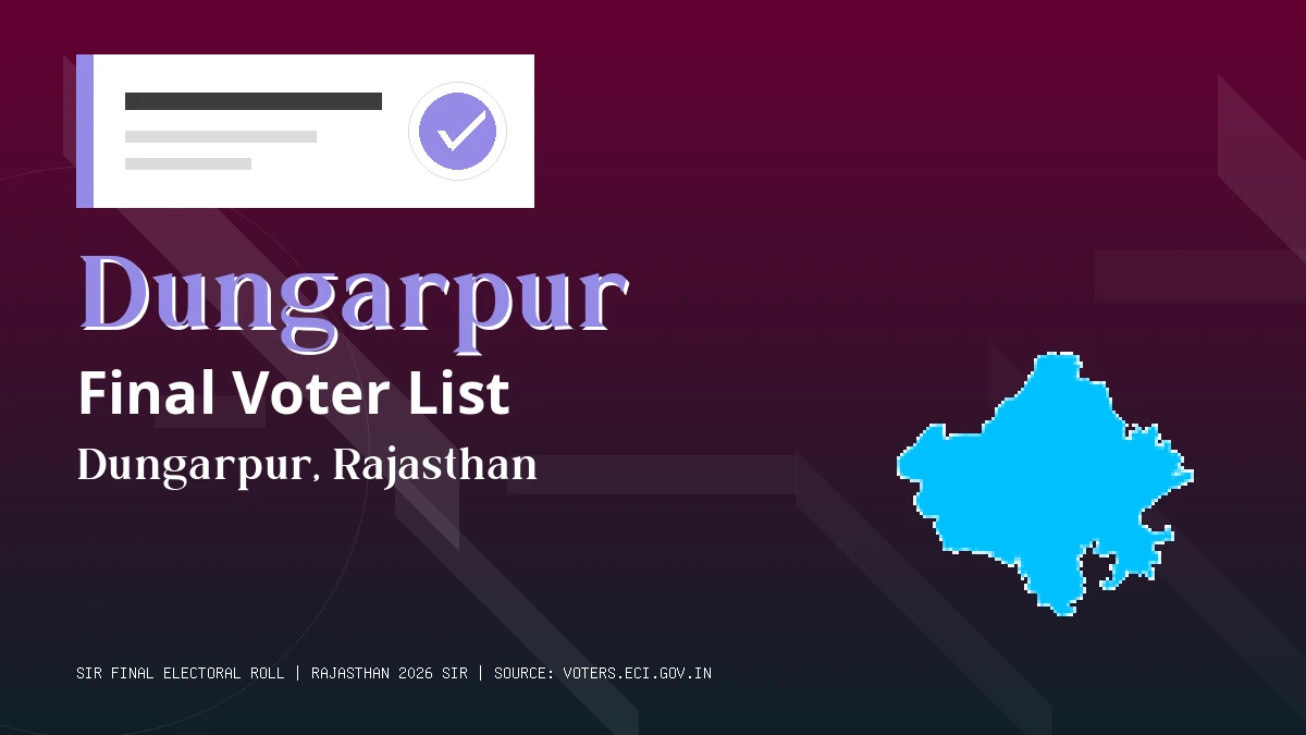 Dungarpur Final Voter List Rajasthan