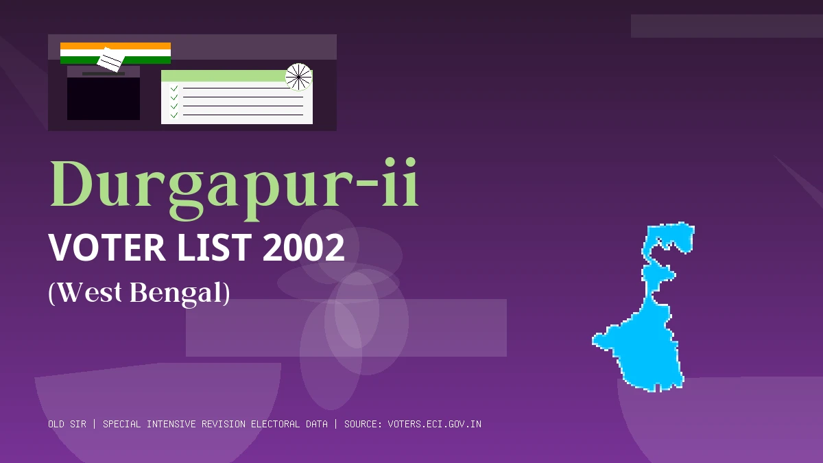 Durgapur-ii Voter List 2002 PDF Download West Bengal