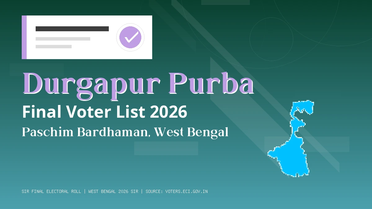 Durgapur Purba Final Voter List 2026 West Bengal