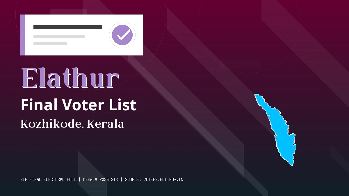Elathur Final Voter List Kerala