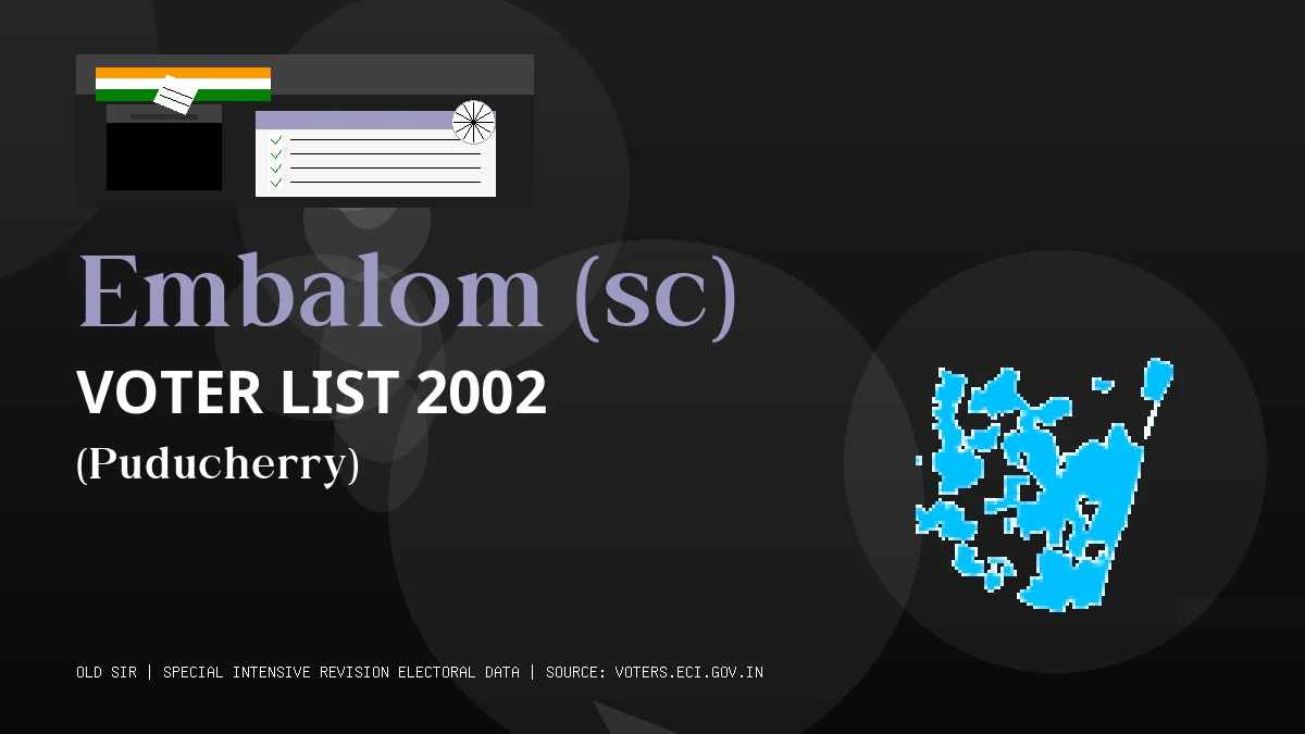 Embalom (sc) Voter List 2002 PDF Download Puducherry