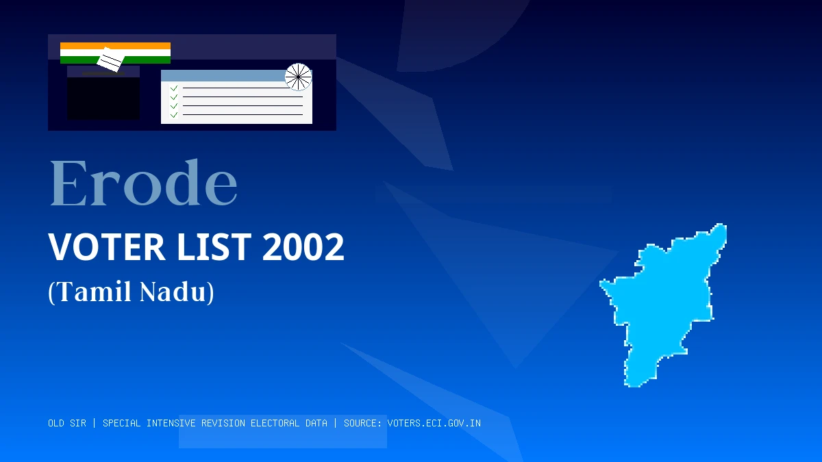 Erode Voter List 2002 PDF Download Tamil Nadu