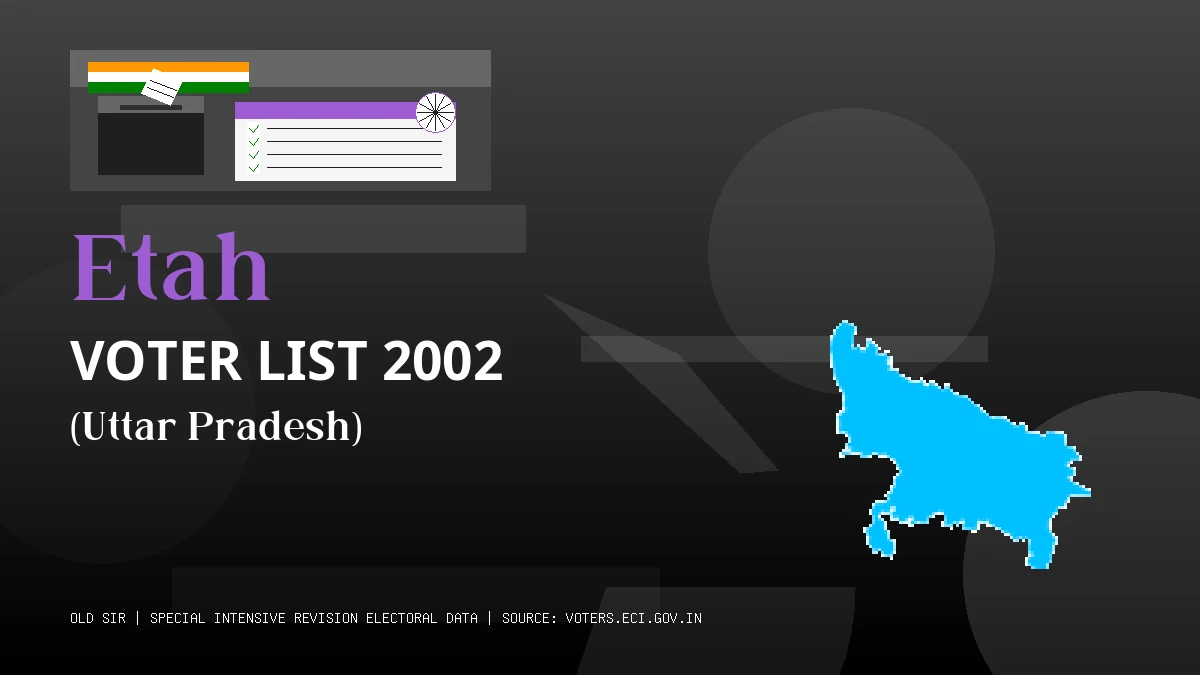 Etah Voter List 2002 PDF Download Uttar Pradesh