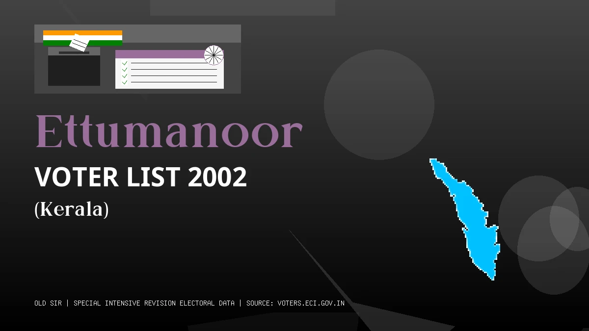 Ettumanoor Voter List 2002 PDF Download Kerala