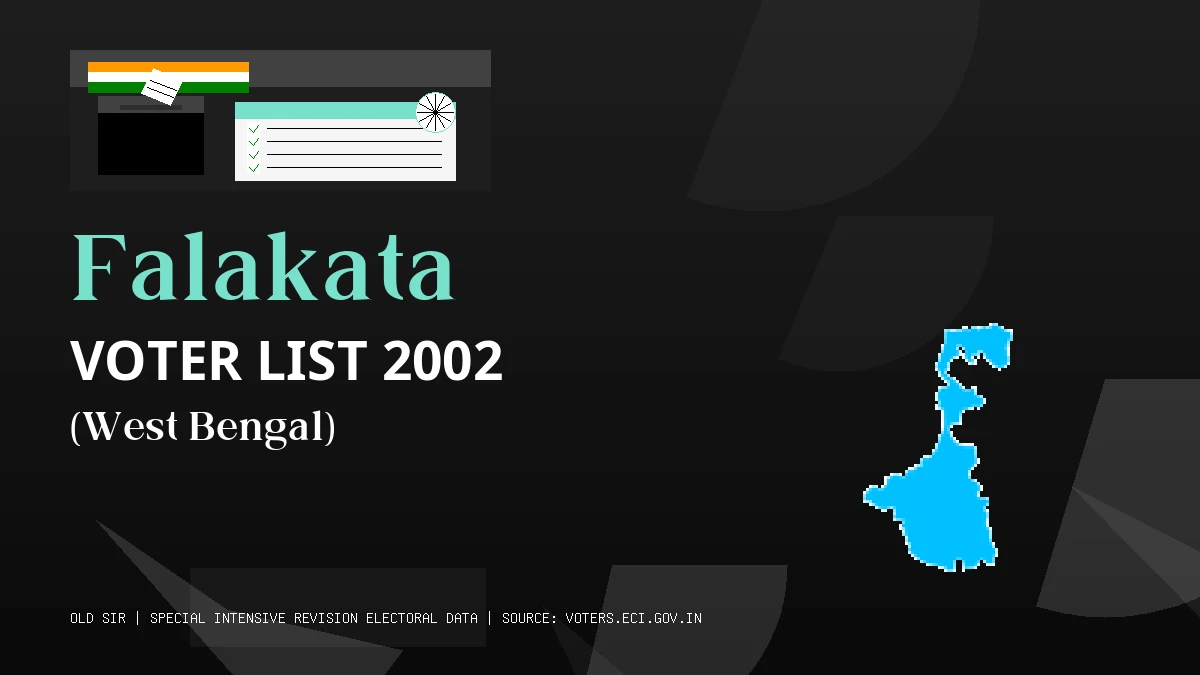 Falakata Voter List 2002 PDF Download West Bengal