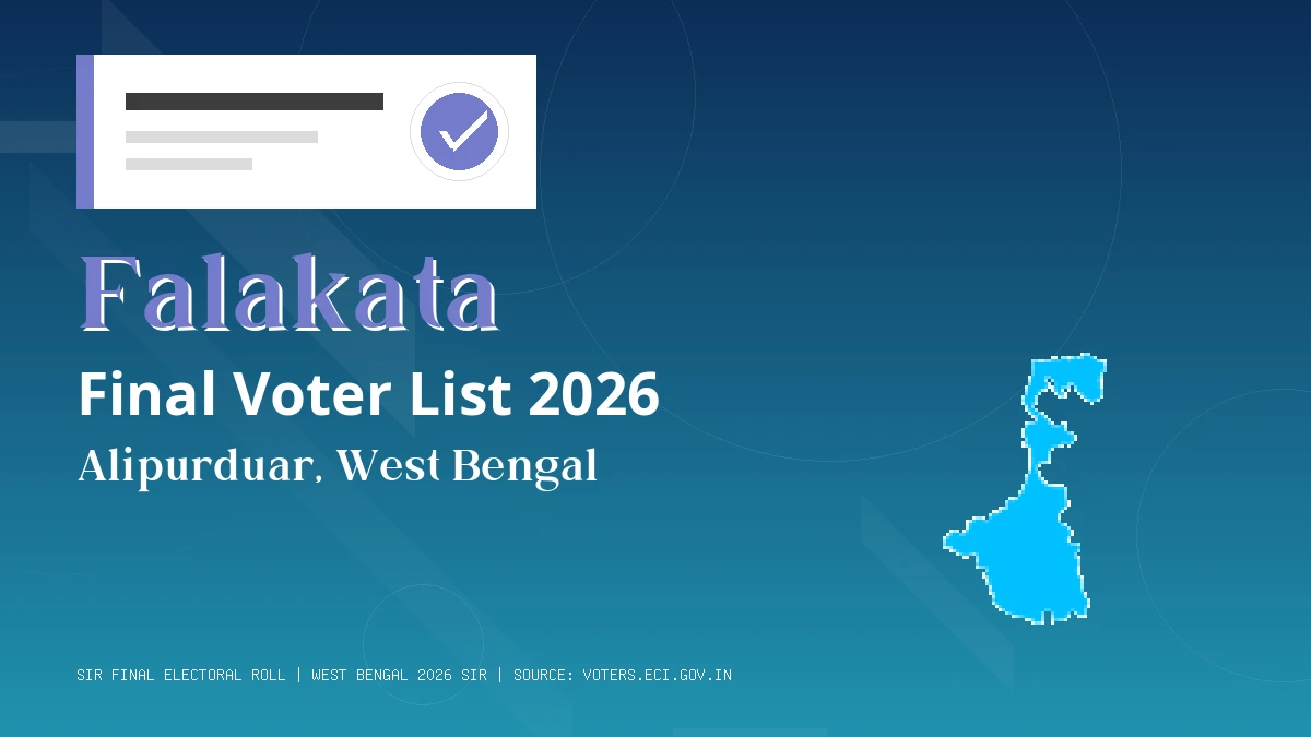 Falakata Final Voter List 2026 West Bengal