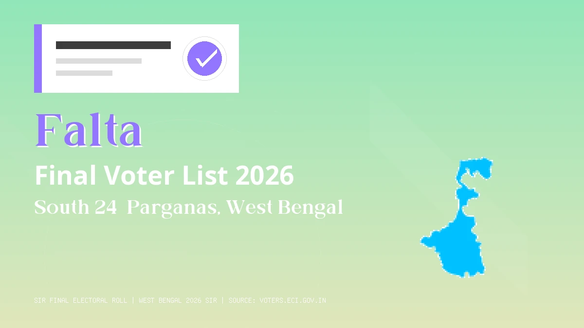 Falta Final Voter List 2026 West Bengal